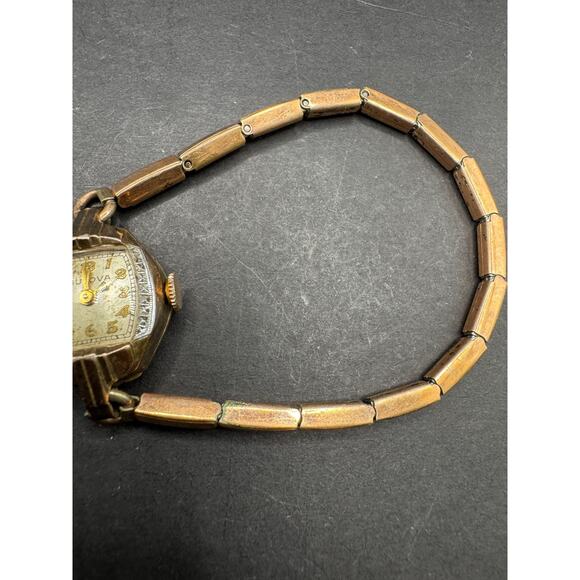 Vintage Bulova Rose 14K ROLLED GOLD Plate Ladies Cocktail Wrist Watch 16mm main image 8
